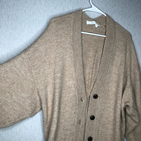 ASTR The Label Alpine Cardigan Women's XS Oatmeal Wool Blend Oversize Chunky - Picture 4 of 15